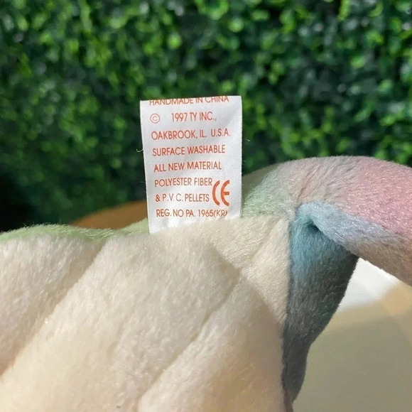 RARE Ty Beanie Baby - Iggy the Iguana with Tie Dye Fabric & Tag Errors - Picture 9 of 11